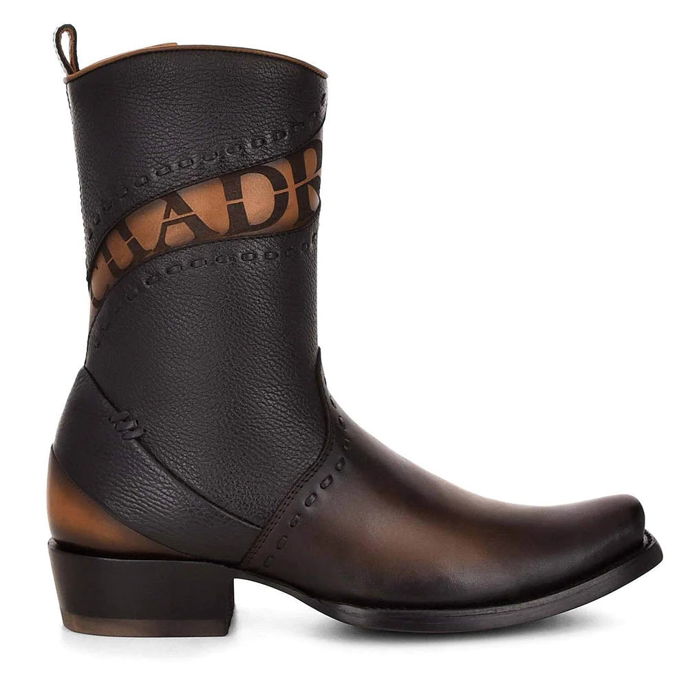 Cuadra Mens Viena Black Laser Zipper Western Boots - CU559