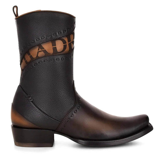 Cuadra Mens Viena Black Laser Zipper Boots | Smooth Leather
