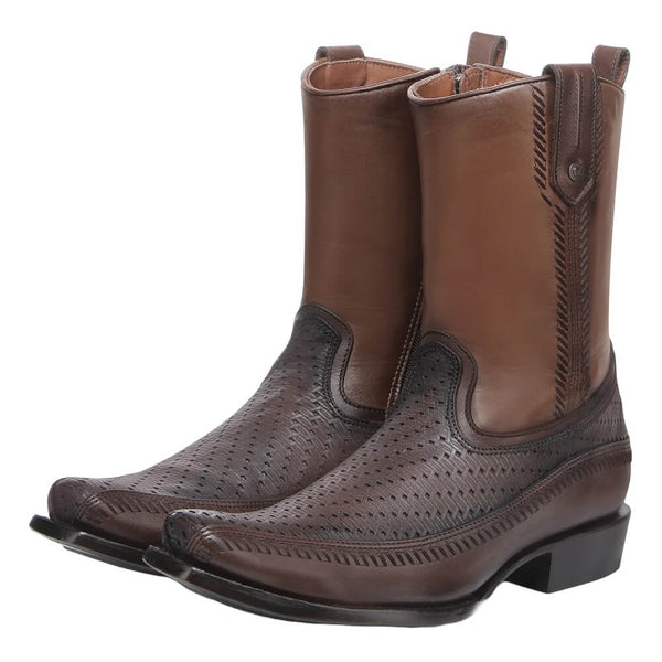 Cuadra Mens Western Leather Boots Honey/Brown Color
