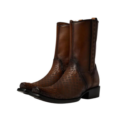 Cuadra Mens Western Square Toe Boots Maple Brown - CU674