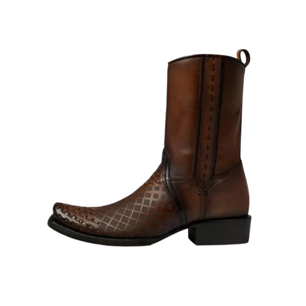 Cuadra Mens Western Square Toe Boots Maple Brown - CU674