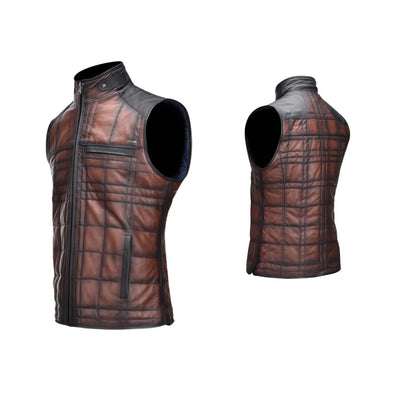 Cuadra Mens Zipper Vest Brown - JC105