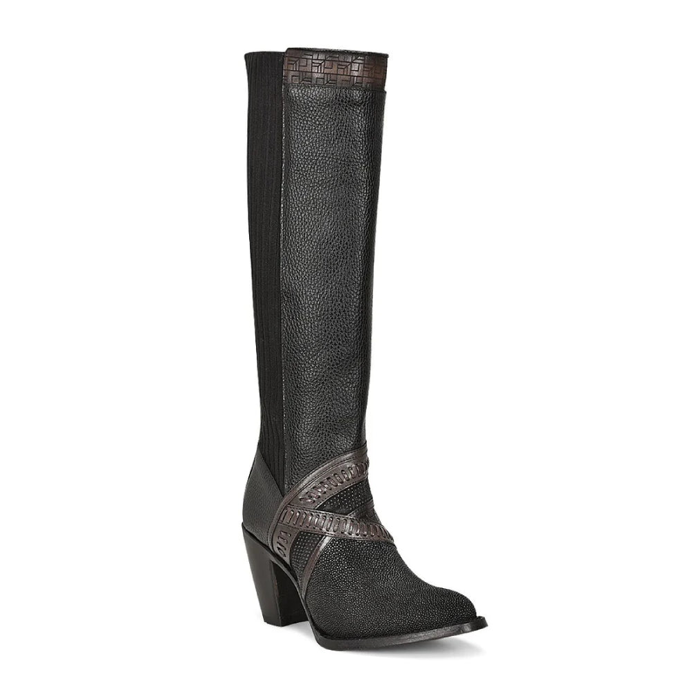 Cuadra Womens Black Genuine Stingray Riding Boots