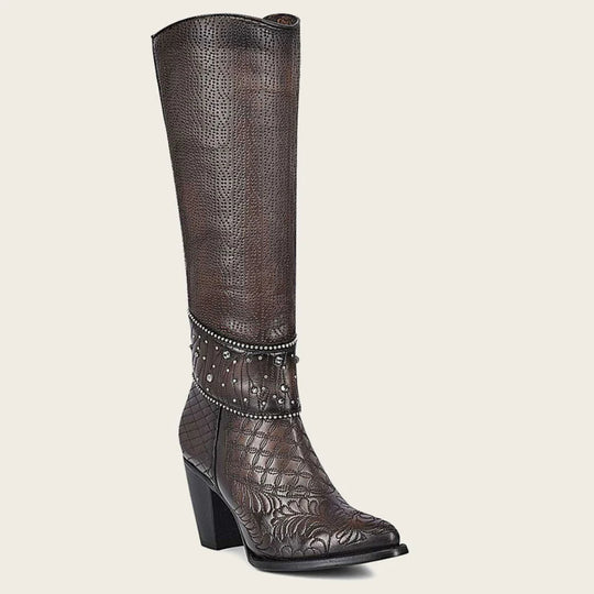 Anderson Bean Womens Boot 334159 Stone Waxy Kudu/Violet