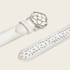 Cuadra Womens Genuine Bovine Leather Laser Belt White - BC470