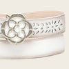 Cuadra Womens Genuine Bovine Leather Laser Belt White - BC470