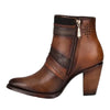 Cuadra Womens Honey Laser & Woven Round Toe Brown Boots