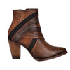 Cuadra Womens Honey Laser & Woven Round Toe Brown Boots