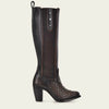 Cuadra Womens Maple Laser & Studs Round Toe Tall Boots Dark Brown - CU759