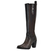 Cuadra Womens Maple Laser & Studs Round Toe Tall Boots Dark Brown - CU759