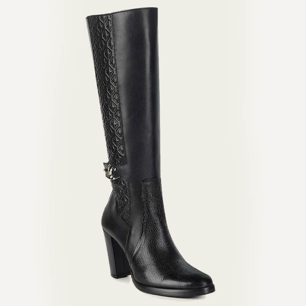 Cuadra Womens Tall Deer Boots Black - FC887