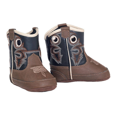 DBL Barrel Infant Brown and Black Western Boots (Sizes: 0 - 4) - 4429202