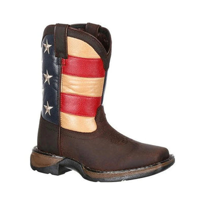 Durango Lil' Boys Flag Western Boots Brown