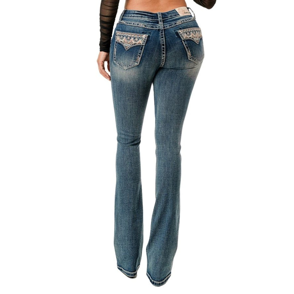 Grace In L.A. Womens Mid Rise Bootcut Jeans