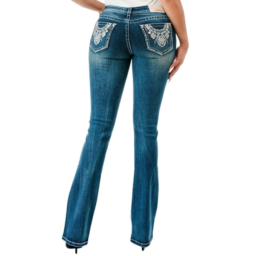 Grace In L.A. Womens Aztec Pocket Jeans 