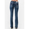 Grace Womens Mid-Rise Bootcut Jeans Dark Wash - EB62080