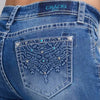 Grace in L.A. Womens Aztec 3D Mid-Rise Bootcut Jeans Medium Wash - EB62031