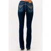 Grace in L.A. Womens Embroidery Mid-Rise Bootcut Jeans Medium Wash - EB9665