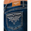 Grace in L.A. Womens Embroidery Mid-Rise Bootcut Jeans Medium Wash - EB9665