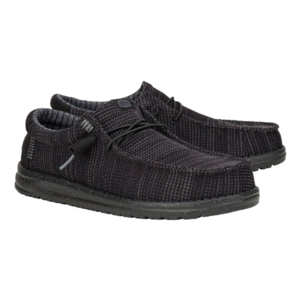 Hey Dude Mens Wally Stretch Sox Shoes Black - 41898-060