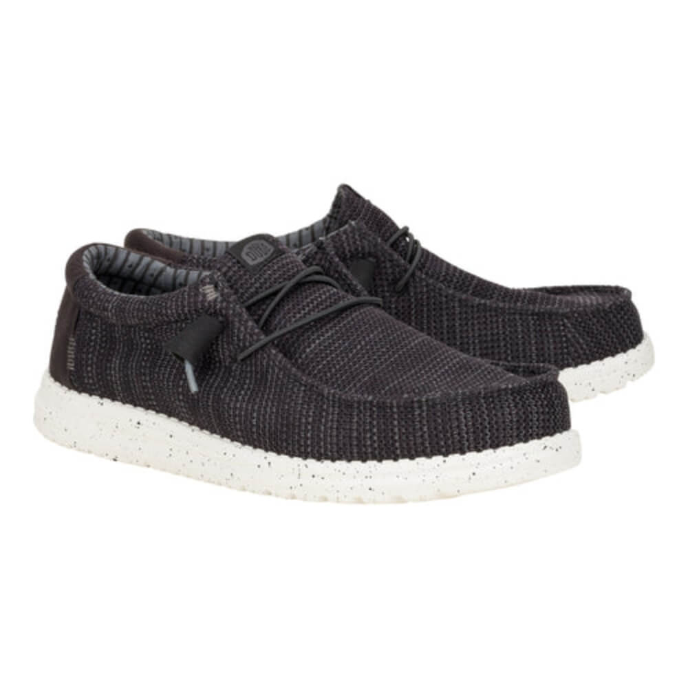 Hey Dude Mens Wally Stretch Sox Shoes Black/White - 41898-066