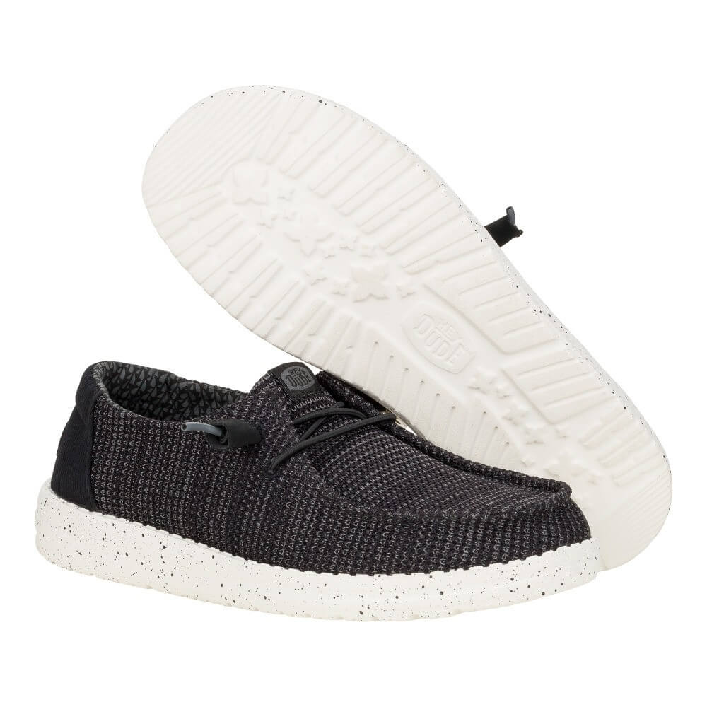 Hey Dude Womens Wendy Stretch Sox Shoes Black/White - 41878-066