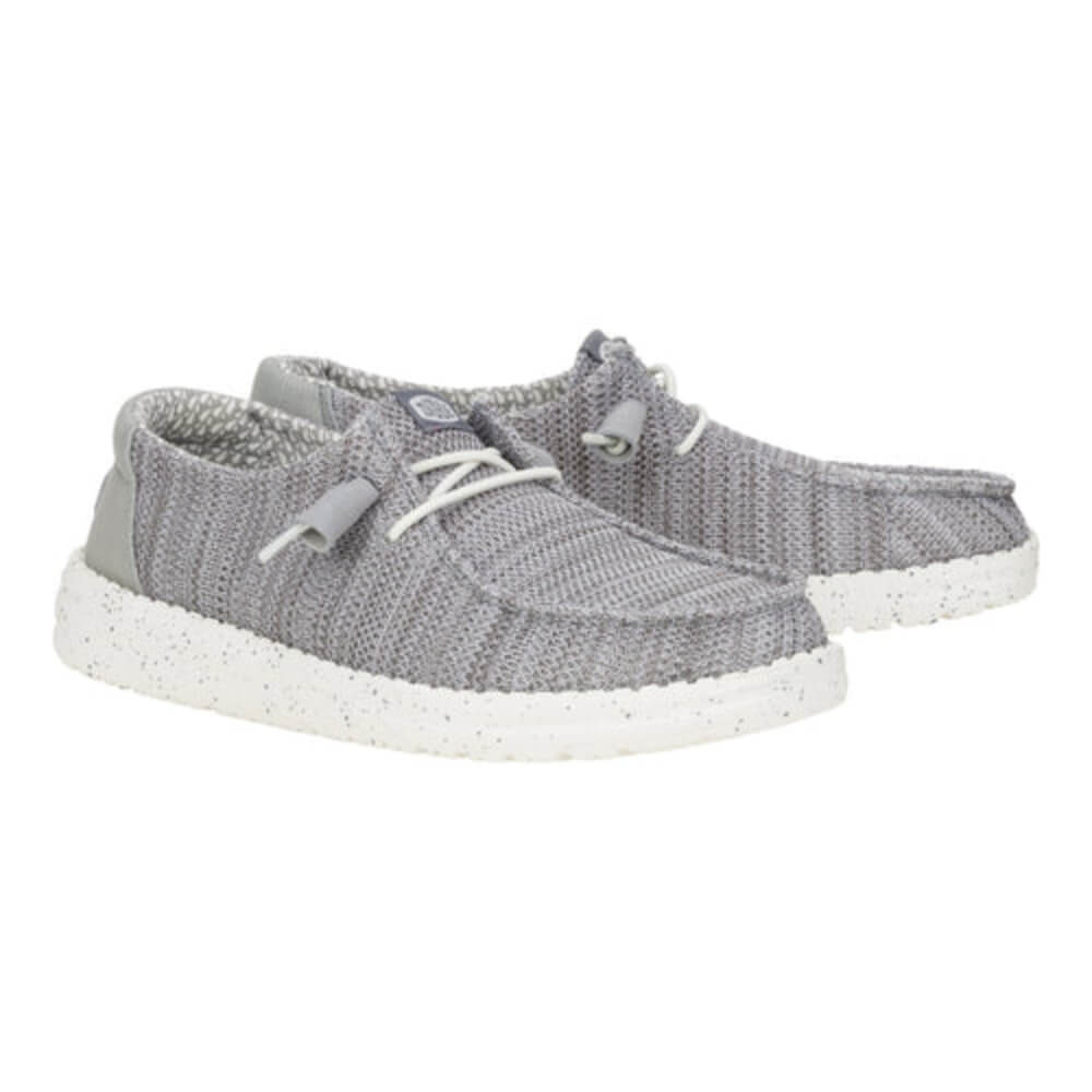 Hey Dude Womens Wendy Stretch Sox Shoes Light Grey - 41878-007