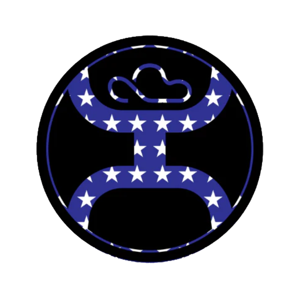 Hooey 2.0 Blue With White Stars Sticker - ST1006BLWH