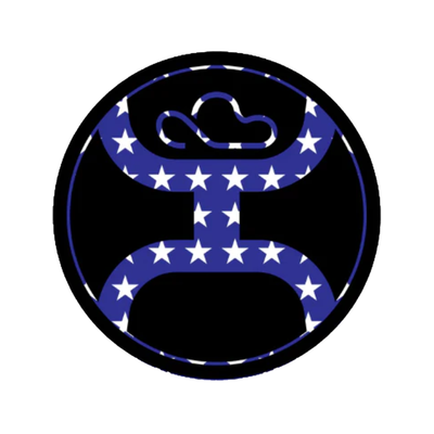 Hooey 2.0 Blue With White Stars Sticker - ST1006BLWH