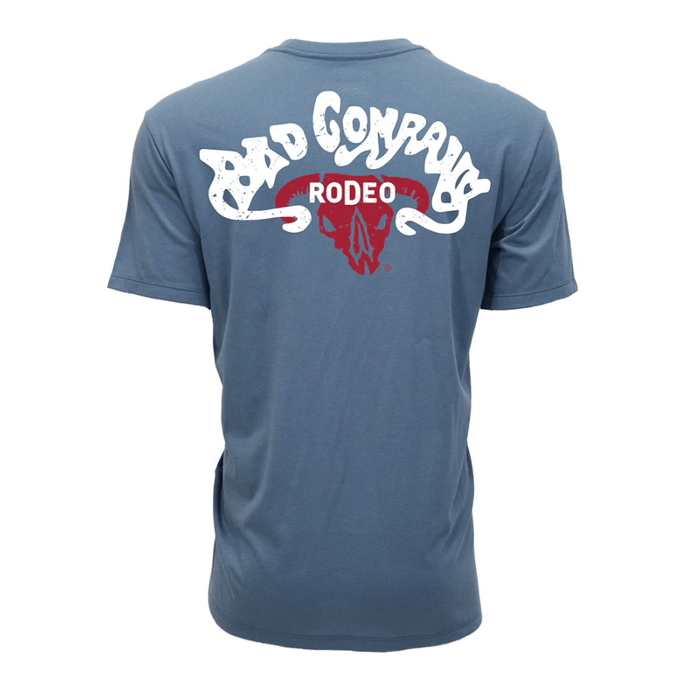Hooey Bad Company Rodeo Mens Graphic T-Shirt Denim Color - HT1832DE