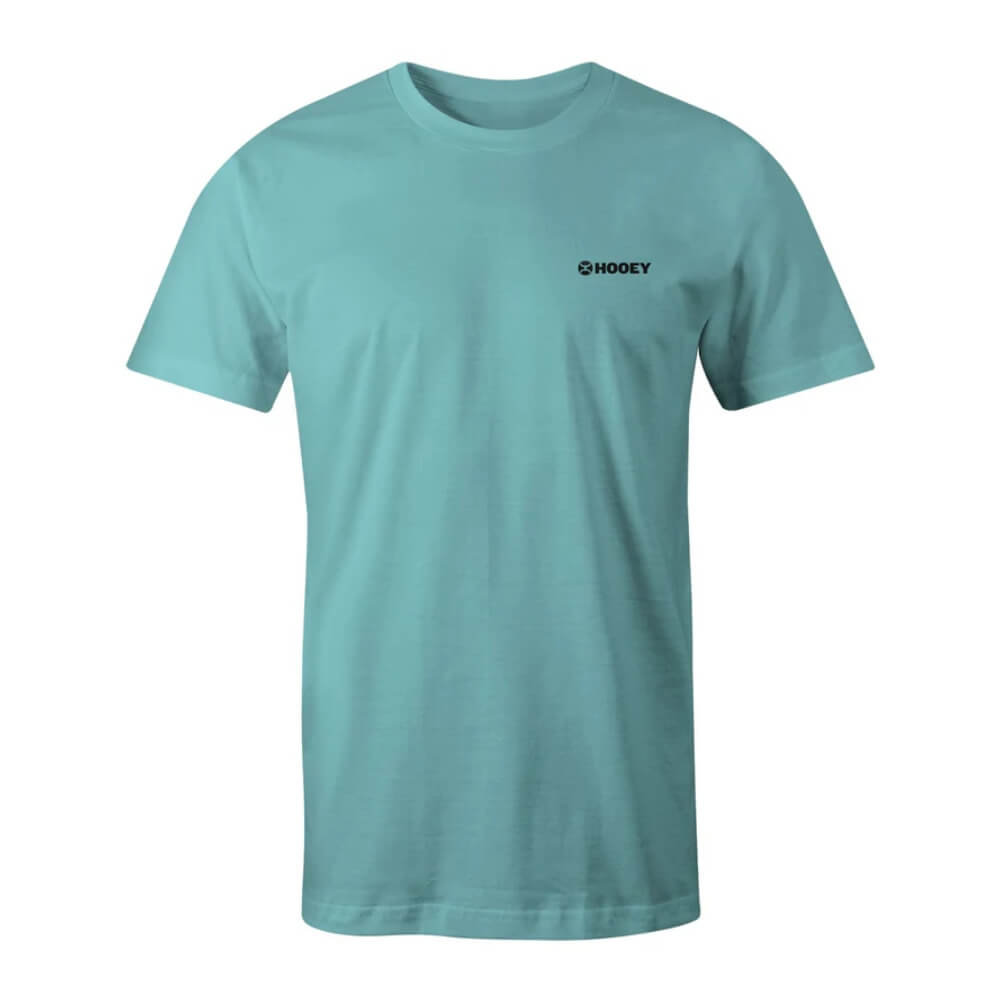 Hooey Boys "Zenith" Cream/Black Logo T-Shirt Turquoise - HT1682TQ-Y