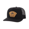Hooey Mens "Cavvy" Punchy Cap Black w/Leather Patch - 5035T-BK