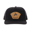 Hooey Mens "Cavvy" Punchy Cap Black w/Leather Patch - 5035T-BK