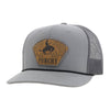 Hooey Mens "Cavvy" Punchy Cap Grey w/Leather Patch - 5032T-GY