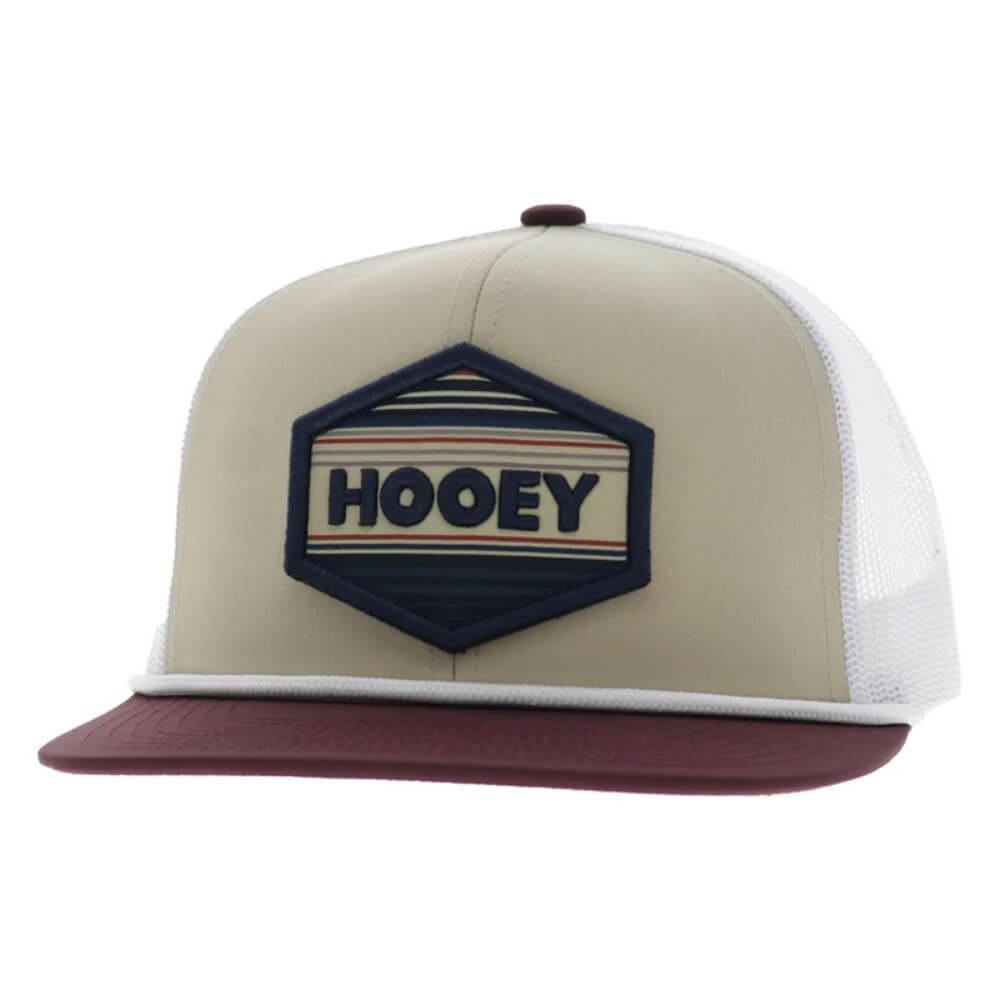 Hooey Mens Mesa 6-Panel Trucker Snapback Cap Tan/White - 2687T-TNWH