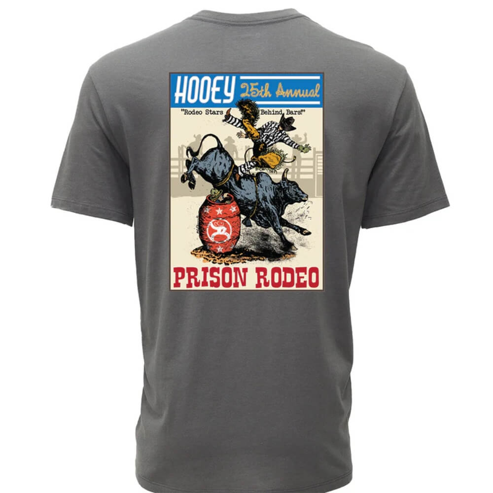 Hooey Mens "Prison Rodeo" T-Shirt Grey - HT1893DKGY