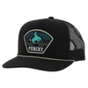 Hooey Mens "Punchy" Snapback Cap Black & Turquoise - 5032T-BK