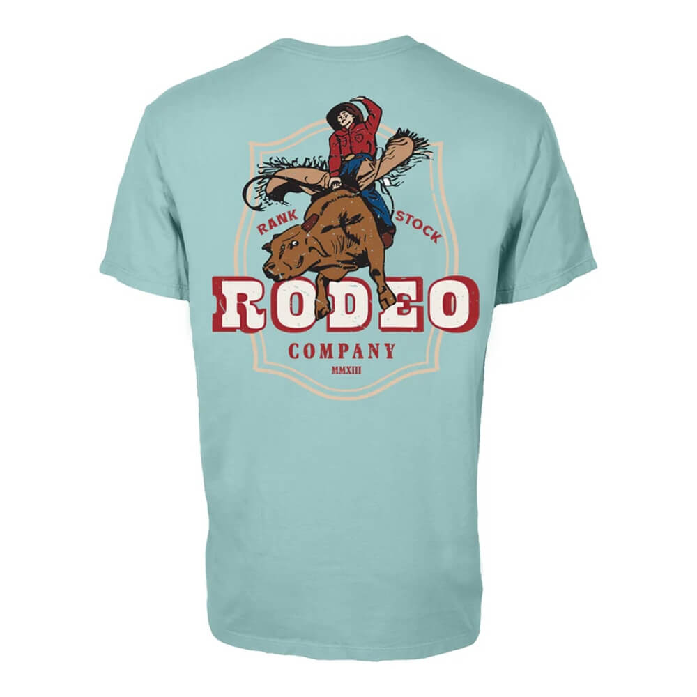 Hooey Mens "Rank Rodeo Co" T-Shirt Light Blue - RT2604LTBL