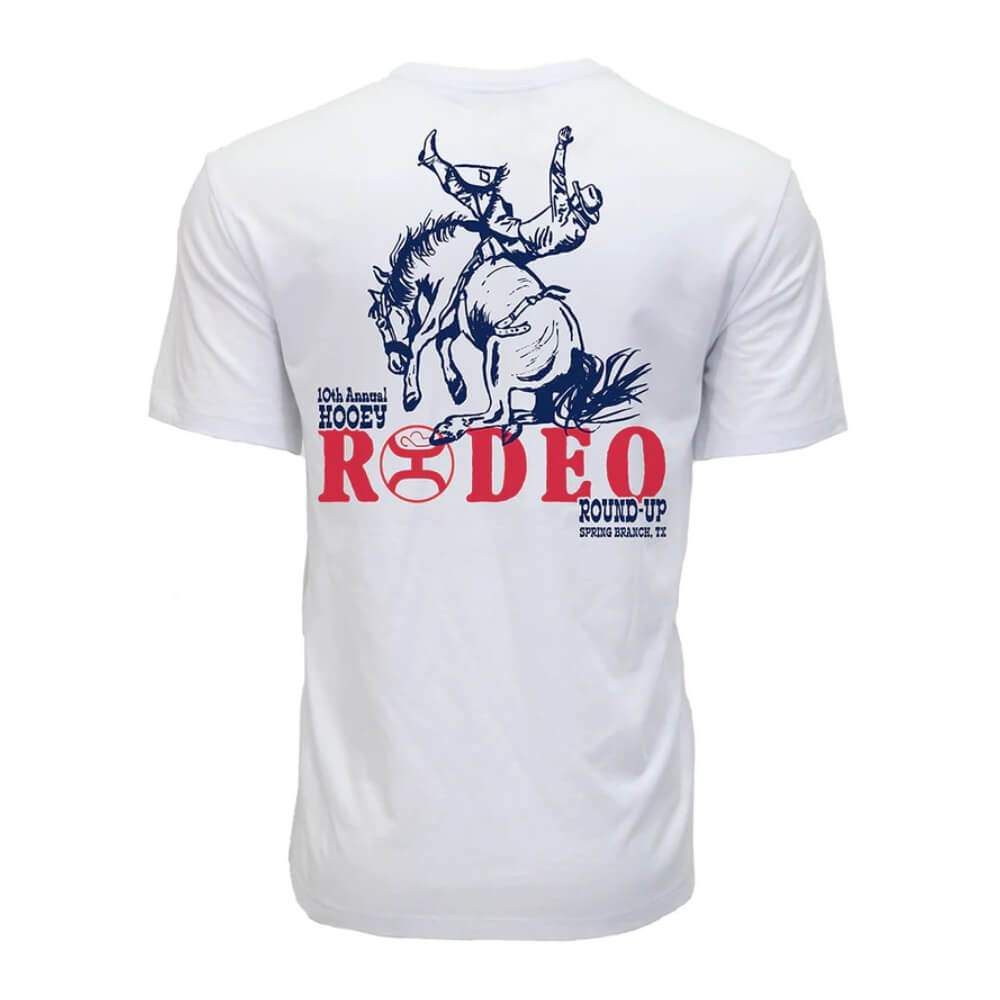 Hooey Mens "Rodeo Round Up" T-Shirt White - HT2609WH