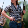 Hooey Mens "Sol" Short Sleeve Pearl Snap Shirt Black/Aztec - HT2621BKAZ