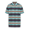 Hooey Mens "The Drive" Polo Shirt Red & Blue Striped w/Aztec - HP2602AZBK