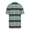 Hooey Mens "The Drive" Polo Shirt Red & Blue Striped w/Aztec - HP2602AZBK