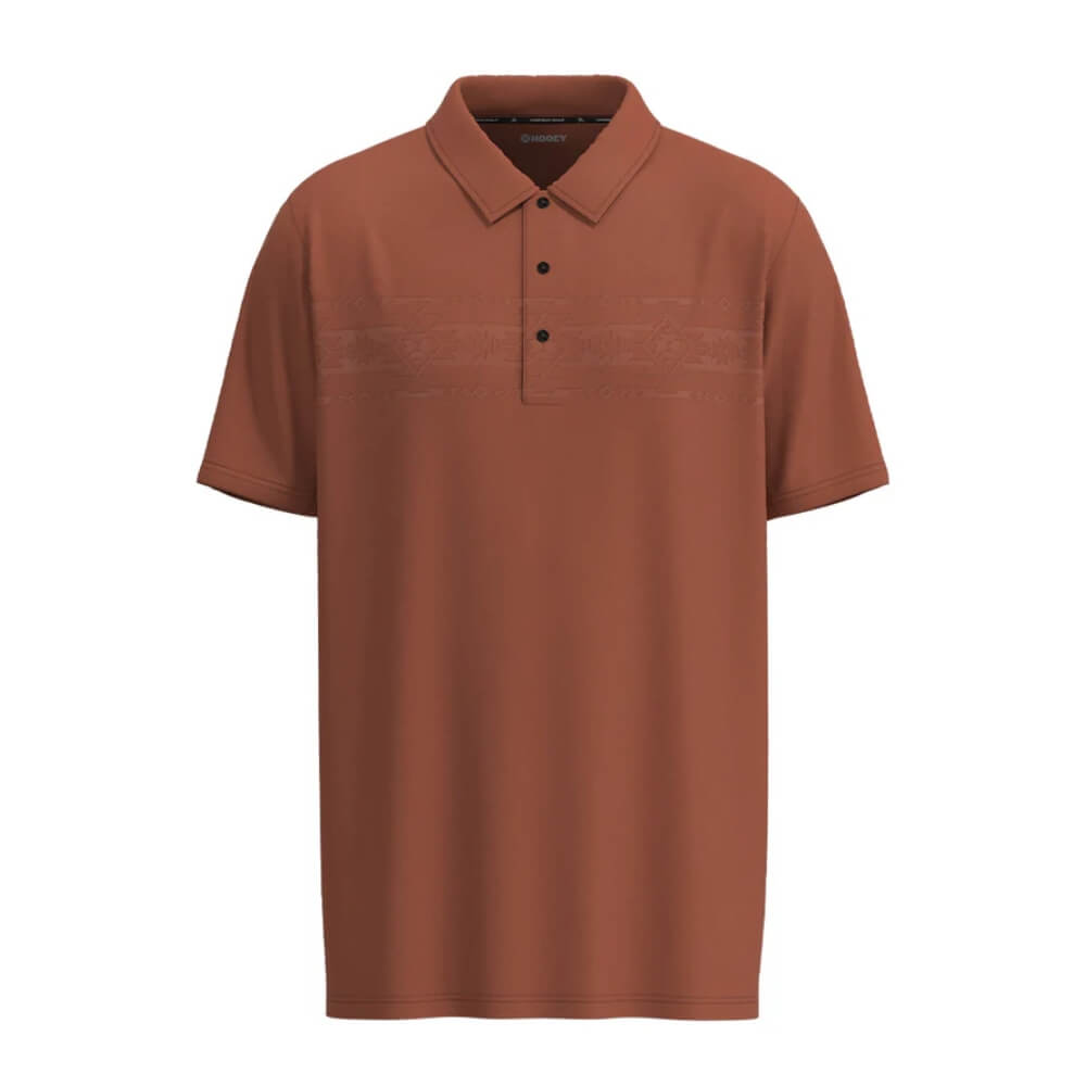 Hooey Mens "The Weekender" Embossed Aztec Polo Shirt