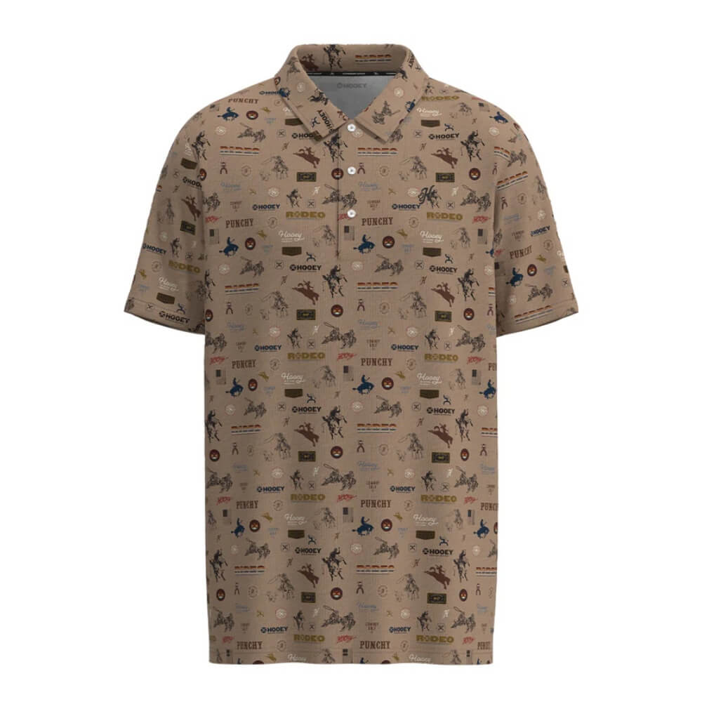 Hooey Mens "The Weekender" Rodeo Print Polo Shirt