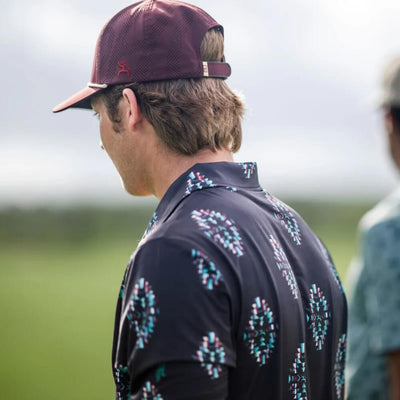 Hooey Mens "The Weekender" Turquoise Aztec Polo Shirt