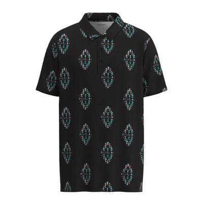 Hooey Mens "The Weekender" Turquoise Aztec Polo Shirt