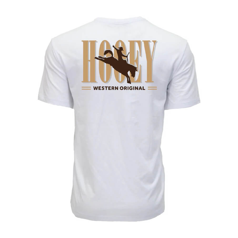 Hooey Mens "Wild Ride" T-Shirt White w/Tan - HT1911WH