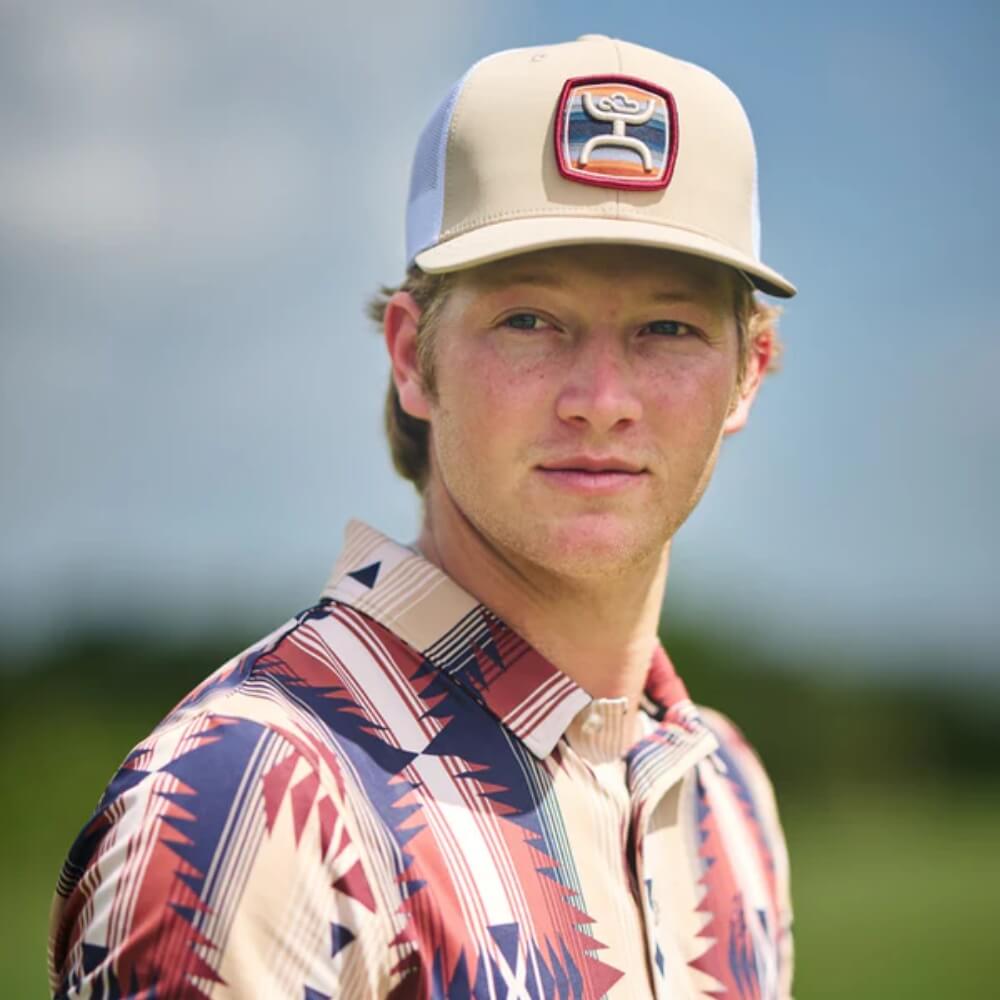 Hooey Mens "Zenith" Serape Patch Cap Tan/White - 2524T-TNWH