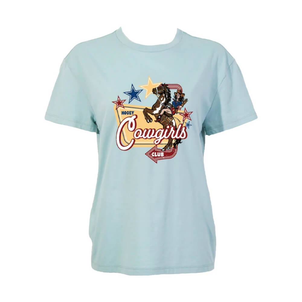 Hooey Womens "Cowgirl" T-Shirt Light Blue - HT2639LTBL