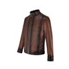 Cuadra Mens Mandarin Neck Dark Brown Leather Jacket - JC160